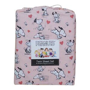 Peanuts Snoopy Twin Sheet Set By Berkshire Pink Hearts Polyester Valentines Day